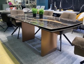 Стол ПУАНТО 200 TITANIUM LAWA NERO, керамика / МЕДЬ каркас М-City в Советском - sovetskiy.ok-mebel.com | фото 2