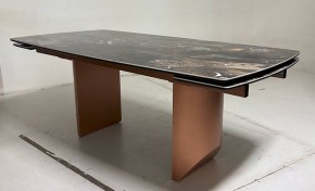 Стол ПУАНТО 200 TITANIUM LAWA NERO, керамика / МЕДЬ каркас М-City в Советском - sovetskiy.ok-mebel.com | фото 3
