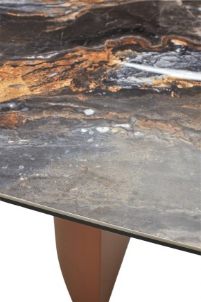 Стол ПУАНТО 200 TITANIUM LAWA NERO, керамика / МЕДЬ каркас М-City в Советском - sovetskiy.ok-mebel.com | фото 7