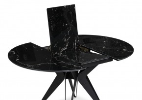 Стол стеклянный Рикла 110(150)х110х76 черный мрамор / черный в Советском - sovetskiy.ok-mebel.com | фото 4