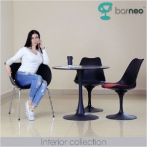 Стул Barneo N-8 Tulip style черный с красной подушкой в Советском - sovetskiy.ok-mebel.com | фото 4