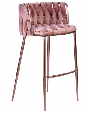Стул барный DOBRIN EMMA ROSE GOLD, розовый велюр (VF-10) в Советском - sovetskiy.ok-mebel.com | фото 2