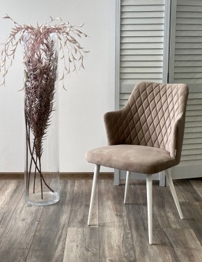 Стул HERMAN 360 град. ЛАТТЕ #25, велюр / белый каркас М-City в Советском - sovetskiy.ok-mebel.com | фото 2