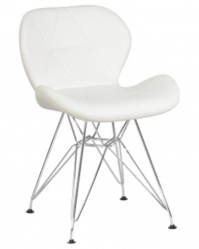 Стул обеденный DOBRIN BUTTERFLY CHROME, ножки хром, цвет белый в Советском - sovetskiy.ok-mebel.com | фото