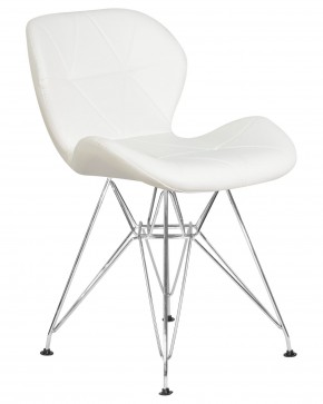 Стул обеденный DOBRIN BUTTERFLY CHROME, ножки хром, цвет белый в Советском - sovetskiy.ok-mebel.com | фото 2
