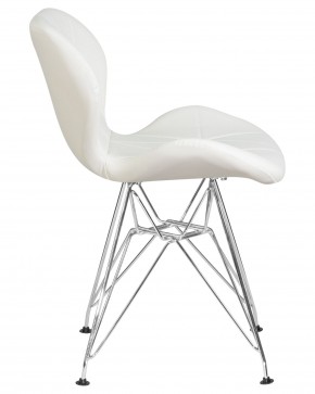 Стул обеденный DOBRIN BUTTERFLY CHROME, ножки хром, цвет белый в Советском - sovetskiy.ok-mebel.com | фото 3