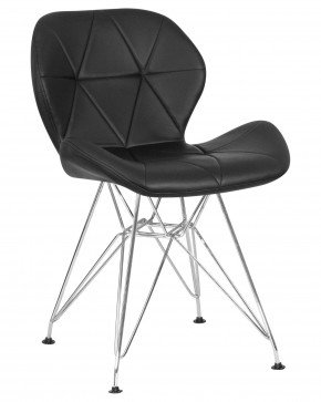 Стул обеденный DOBRIN BUTTERFLY CHROME, ножки хром, цвет чёрный в Советском - sovetskiy.ok-mebel.com | фото