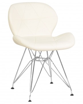 Стул обеденный DOBRIN BUTTERFLY CHROME, ножки хром, цвет кремовый в Советском - sovetskiy.ok-mebel.com | фото