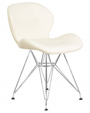 Стул обеденный DOBRIN BUTTERFLY CHROME, ножки хром, цвет кремовый в Советском - sovetskiy.ok-mebel.com | фото 2