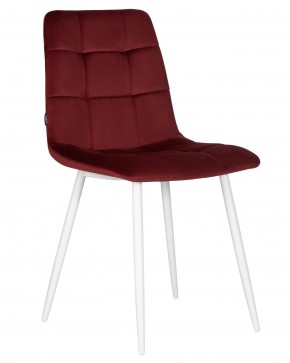 Стул обеденный DOBRIN CHILLY, Бордовый Holland 47, основание белое в Советском - sovetskiy.ok-mebel.com | фото