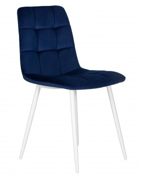 Стул обеденный DOBRIN CHILLY, Темно-синий Holland 60, основание белое в Советском - sovetskiy.ok-mebel.com | фото 2