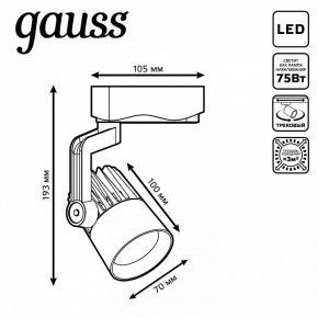 Светильник на штанге Gauss Track Light TR061 в Советском - sovetskiy.ok-mebel.com | фото 6