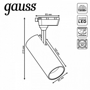 Светильник на штанге Gauss Track Light TR062 в Советском - sovetskiy.ok-mebel.com | фото 5