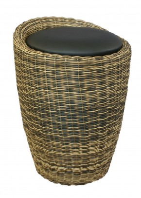 Табурет с местом для хранения LM-1100Rattan, чёрный в Советском - sovetskiy.ok-mebel.com | фото
