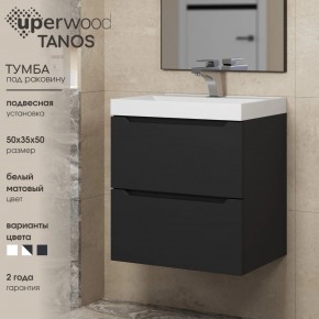 Тумба под раковину Uperwood Tanos 50 см, подвесная, черная матовая в Советском - sovetskiy.ok-mebel.com | фото 4