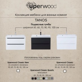 Тумба под раковину Uperwood Tanos 70 см, подвесная, белая/графит в Советском - sovetskiy.ok-mebel.com | фото 10