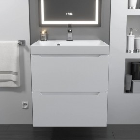 Тумба с раковиной Uperwood Tanos 50 см, подвесная, белая матовая в Советском - sovetskiy.ok-mebel.com | фото 10