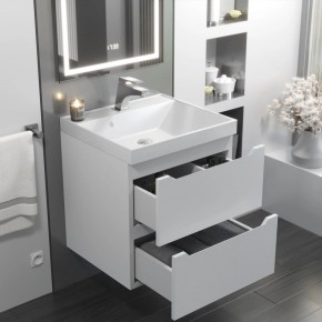 Тумба с раковиной Uperwood Tanos 50 см, подвесная, белая матовая в Советском - sovetskiy.ok-mebel.com | фото 11