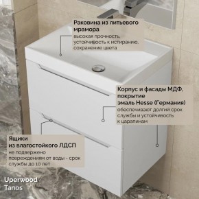 Тумба с раковиной Uperwood Tanos 50 см, подвесная, белая матовая в Советском - sovetskiy.ok-mebel.com | фото 6