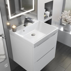 Тумба с раковиной Uperwood Tanos 50 см, подвесная, белая матовая в Советском - sovetskiy.ok-mebel.com | фото 9