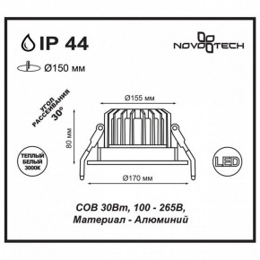Встраиваемый светильник Novotech Drum 357604 в Советском - sovetskiy.ok-mebel.com | фото 3